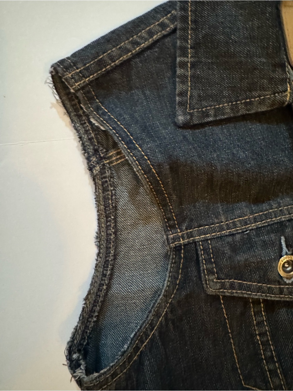 Vintage RG 512 Sleeveless Blue Jean Jacket - Picture 12 of 13